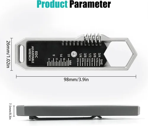 Vista 5 de Llave ajustable EDC, llave de bolsillo, bolígrafo de acción de perno multiherramienta herramientas de bolsillo