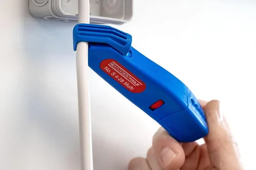 Vista 3 de WEICON Pelador de Cables No. S 4-28 Multi Función de Pelado Integrada Alta Seguridad Profundidad de Corte Ajustable para Cables Redondos