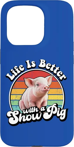 Vista 14 de Mens Womens Retro Vintage Life is Better Cute Show Pig Lover Case for iPhone 17
