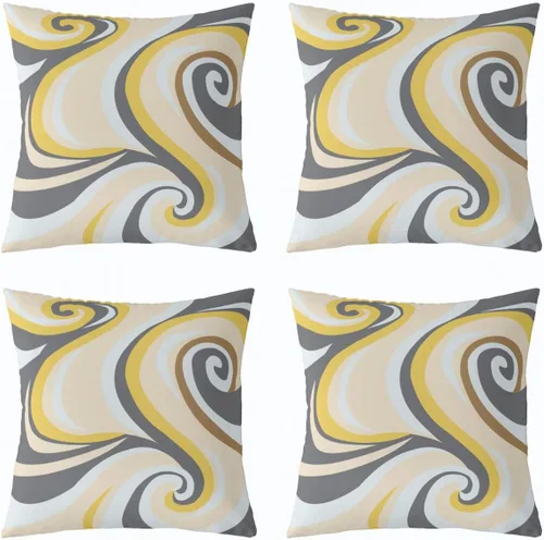 Vista 14 de Castle Fairy Fundas de almohada modernas con estampado de líneas geométricas de doble cara de 16 x 16 pulgadas, fundas de almohada de espirales