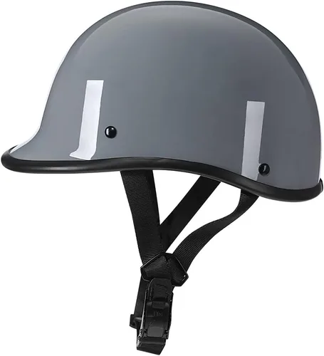 Vista 8 de Casco Woljay de media tapa con estilo vintage, de concha abierta para motocicleta - Aprobado por DOT