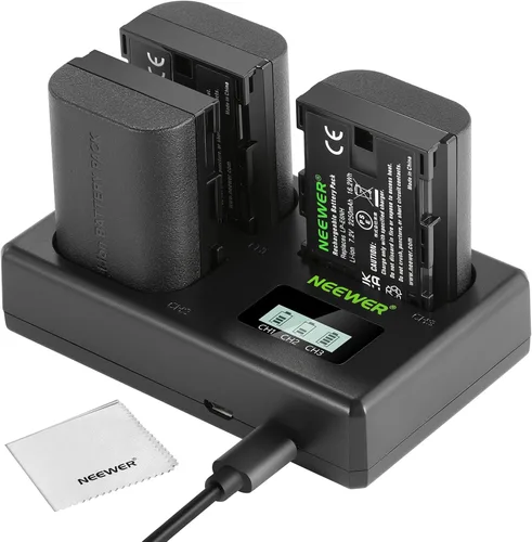 Vista 12 de NEEWER LP-E6/LP-E6N/LP-E6NH/LP-E6P Cargador de batería de cuatro canales con PD 45W carga rápida, cable USB C, cargador Quad USB compatible