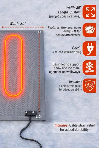 Vista 5 de RHS - Alfombrilla para derretir nieve, diseño de espiga antideslizante, color gris, alfombrilla para exteriores, evita la formación de hielo