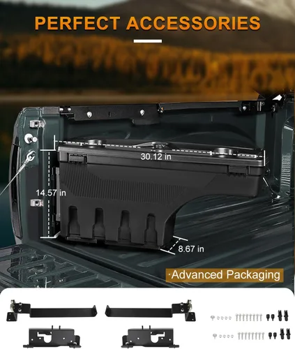 Vista 5 de ROADFAR Caja de almacenamiento para caja de camioneta del lado izquierdo del lado del conductor, lado derecho del pasajero, repuesto para Dodge Ram