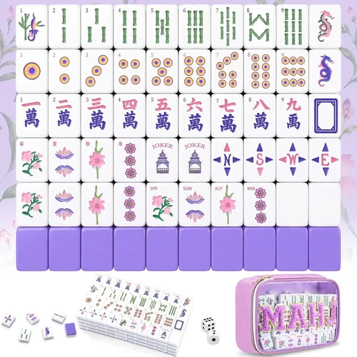 Vista 9 de Soulchen Red Green Plaid American Mahjong Tiles Accessory