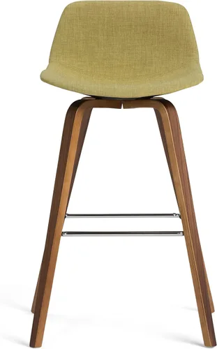 Vista 9 de SIMPLIHOME Randolph Taburetes de mostrador (juego de 2) taburetes de bar tapizados de madera curvada de 28 pulgadas de altura del asiento en tela