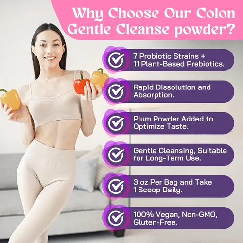 Vista 4 de Limpieza suave y desintoxicación del colon, desintoxicación de limpieza intestinal para mujeres y hombres, para la digestión, salud intestinal*