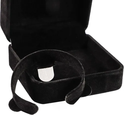 Vista 6 de Caja de regalo cuadrada de terciopelo para pulseras negro 35 x 35 x 19 pulgadas