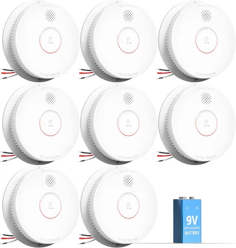 Vista 13 de SITERWELL Detector de humo fotoeléctrico alarma de humo 9V batería