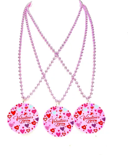 Vista 3 de 12 piezas de cuentas en forma de corazón para el día de San Valentín, collares de boda amor dulce collar de despedida de soltera collares recuerdos