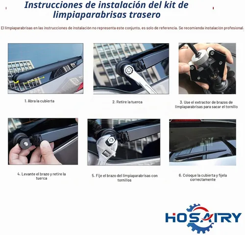 Vista 7 de Conjunto de Brazo y Escobilla Limpiaparabrisas Trasero para Ford Focus 2012-2018 hatchback SE ST RS, Conjunto de Brazo y Escobilla Limpiaparabrisas