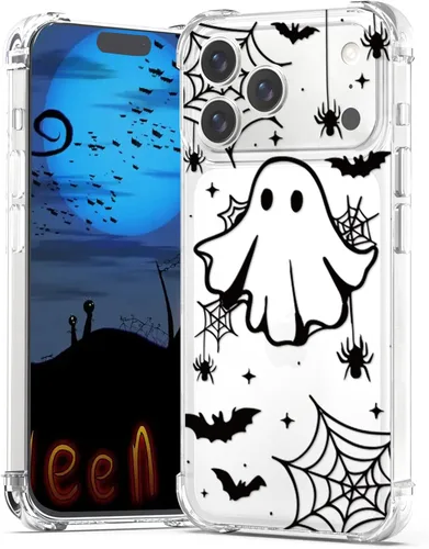 Vista 25 de Funda de Halloween para Google Pixel 7 Clear Ghost Fashion Designs, delgada y a prueba de golpes, funda protectora para teléfono para mujer, diseño