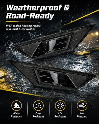 Vista 6 de Luz LED Blanca con Lente Ahumada para Marca Lateral Delantera Compatible con Honda Civic 10ª Generación 2016-2021 Sedán Coupé Hatchback