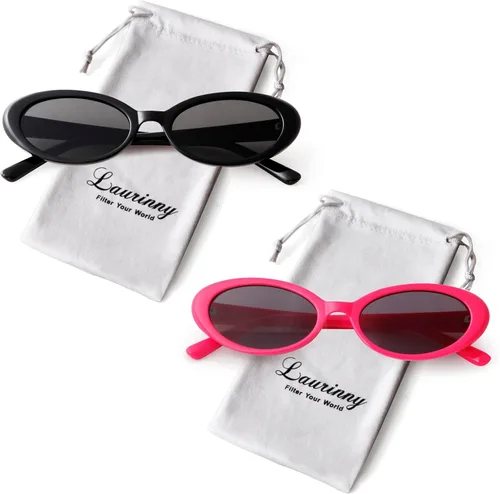 Vista 7 de Gafas de sol de los años 90 para mujeres y hombres, gafas de sol ovaladas