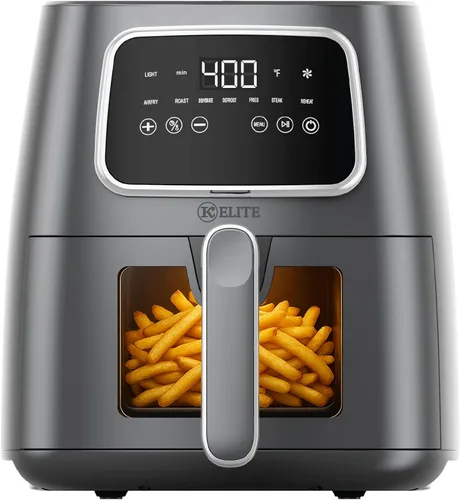 Vista 14 de Kitchen Elite - Freidora de aire compacta de 2.5 cuartos de galón, pequeña estufa de mostrador sin aceite con cesta antiadherente libre de PFAS