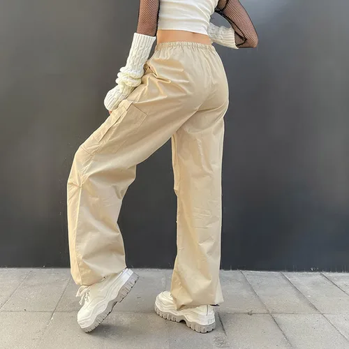 Vista 5 de FlekmanArt Womens Y2K Baggy Cargo Pants High Waisted Wide Leg Loose Casual Pants Trousers Streetwear