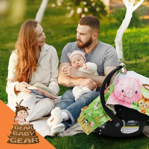 Vista 6 de Dear Baby Gear Funda de asiento de automóvil para niños y niñas, toldo para asiento de automóvil para bebé con apertura a presión, funda de asiento