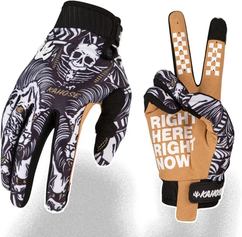 Vista 6 de Guantes de motocicleta con diseño esqueleto para hombres y mujeres, guante transpirable para ciclismo, guante todoterreno para ATV MTB Motocross