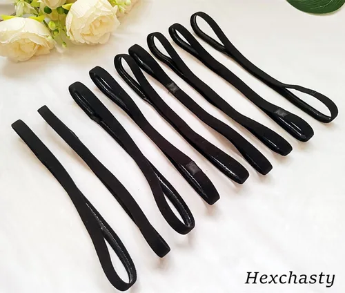 Vista 3 de Hexchasty 9 diademas elásticas delgadas para mujeres, diademas elásticas delgadas, bandas deportivas para el cabello para mujeres, hombres, niñas