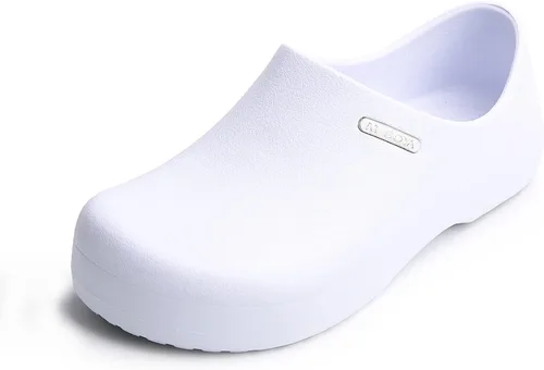 Vista 8 de FLIOZY Zuecos de trabajo antideslizantes para hombres y mujeres, zapatos de chef de EVA impermeables, zapatos de cocina y enfermería