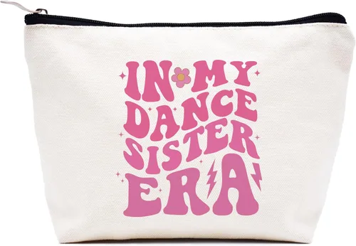 Vista 21 de LIBIHUA Bolsa de maquillaje para mujer, bolsa de cosméticos regalos para ella, bolsa de viaje femenina, Beige, 1 en mi era de Lacrosse Mom