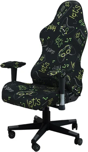 Vista 8 de Fundas para sillas de videojuegos, con funda para reposabrazos, fundas para sillas de computadora, elásticas, lavables a máquina, funda de asiento