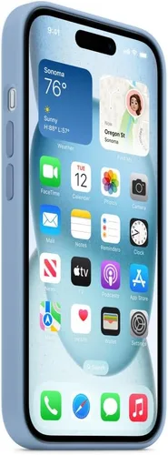 Vista 2 de Apple - Funda de silicona con MagSafe para iPhone 15 - Azul Invierno
