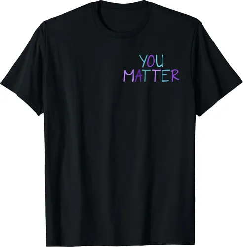 Vista 2 de Camiseta de 2 caras You Matter Dear Person Behind Me Suicide Awareness, Negro
