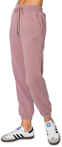 Vista 24 de Cali1850 Pantalón deportivo Cloud Nine Fleece para mujer, cintura alta, ajuste holgado, dos bolsillos, cintura elástica con cordón