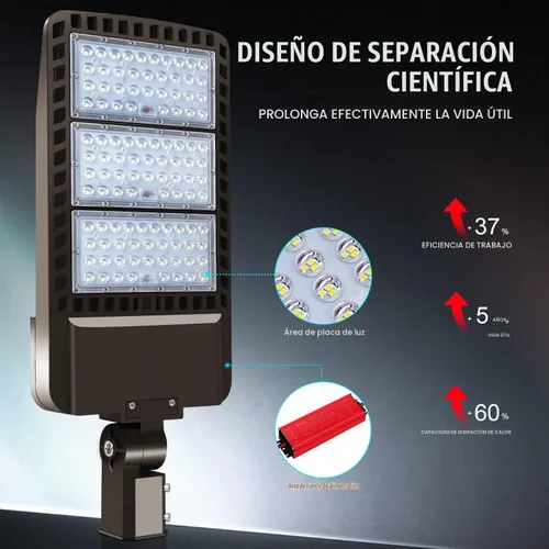 Vista 3 de Juyace Paquete de 2 luces LED de 300 W para estacionamiento al aire libre