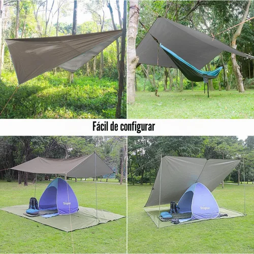 Vista 4 de Unigear Hamaca Rain Fly Impermeable Tienda de campaña Lona para mochileros Lightweight Tent Tarp with UV Protection, 9.8-16.5 ft Size Options