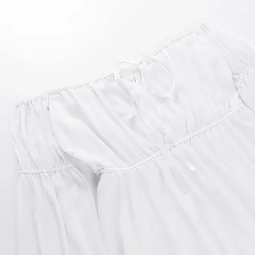 Vista 7 de pbnbp Vestido renacentista con hombros descubiertos para mujer, vestido con corsés, manga acampanada, mini vestido de Halloween ajustado y acampanado