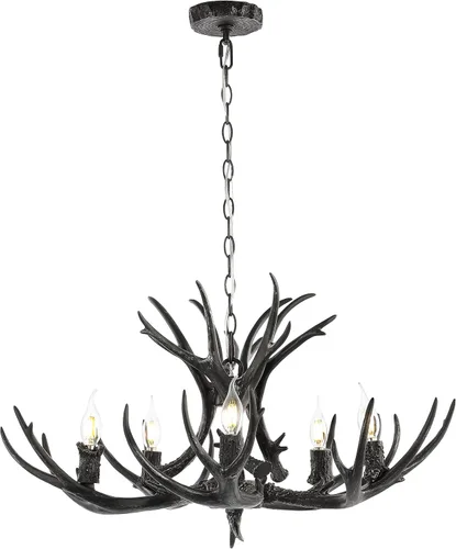Vista 20 de JONATHAN Y JYL6301A Eldora - Candelabro LED ajustable de resina con asta de 26 pulgadas, 4 luces, glamour, rústico, cabaña, transicional, regulable