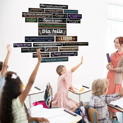 Vista 7 de gisgfim 23 pancartas inspiradoras para tablón de anuncios, carteles motivacionales para aula, cita laminada, afirmación positiva, carteles
