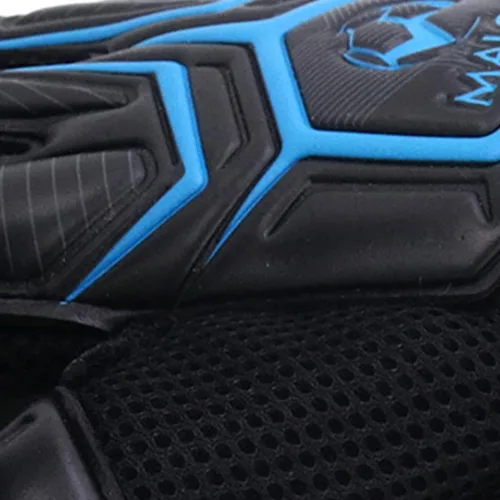 Vista 5 de Guantes de portero con látex antideslizante, guantes de portero de fútbol para adultos y jóvenes con doble protección, sin correa para la muñeca