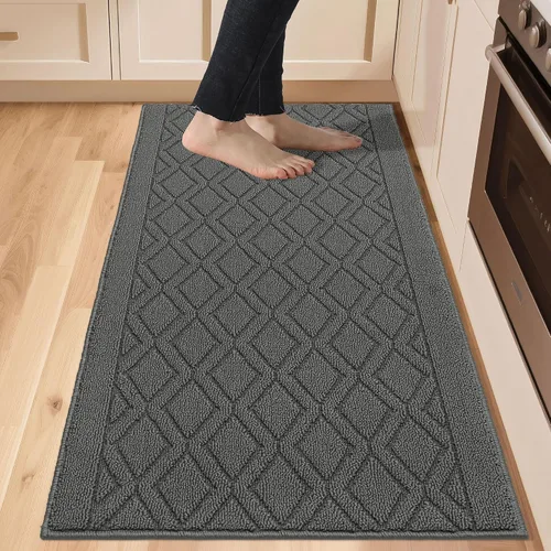 Vista 16 de COSY HOMEER Tapete de cocina antideslizantes, absorbentes para el piso, alfombra de cocina lavable, tapete de pie para fregadero, alfombra de Beige