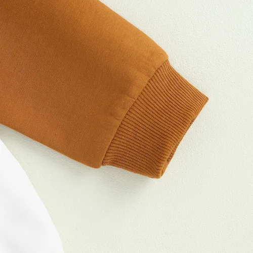 Vista 6 de Sudadera de otoño para bebé niña, mameluco con letras bordadas, overol grande a juego para recién nacido, ropa de invierno