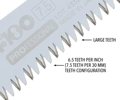 Vista 5 de Sierra plegable Silky Profesional F180 de 180 mm, dientes grandes (143-18)