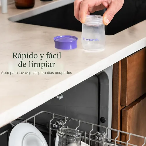 Vista 8 de Lansinoh Biberones de Almacenamiento de Leche Materna Paquete de 4 de 5oz Sin BPA y BPS Biberones de Alimentación de Bomba a Almacenamiento
