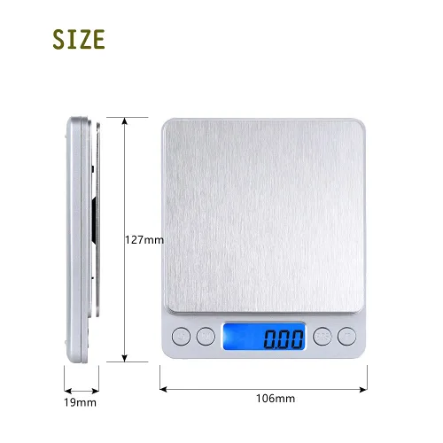 Vista 6 de Báscula digital pequeña, 6.6 lbs/0.00 oz, 6.6 libras, báscula de cocina, báscula de alimentos, con pantalla LCD retroiluminada azul, 6
