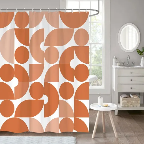 Vista 16 de zokyer - Cortina de ducha para niños, divertida y abstracta, de tamaño pequeño, con lunares, geométrica, de color, única, estrecha, para baño