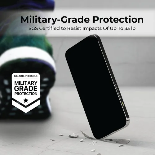 Vista 8 de Paquete de 2 protectores de pantalla de privacidad para iPhone 13/13 Pro/14 película de vidrio templado privado antiespía, dureza 9H y resistente a