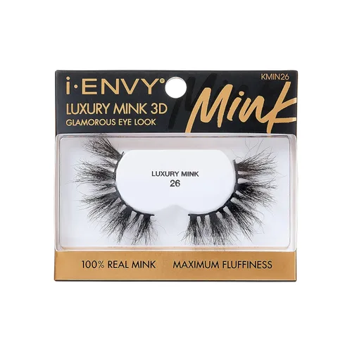 Vista 12 de i-ENVY Pestañas postizas de lujo de la colección de visón, pestañas 100% de visón real, aspecto glamoroso, pestañas de máxima esponjosidad 3D ángulo