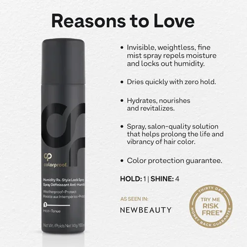 Vista 4 de Colorproof Humidity Rx Style Lock Spray para el cabello, 5 onzas líquidas, laca para el cabello sin sulfato con aroma a madera de coco
