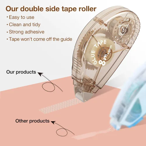 Vista 3 de Rodillo de cinta de doble cara – Paquete de 8 rodillos de cinta adhesiva para álbumes de recortes, envoltura, manualidades de papel para niños