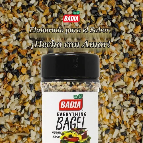 Vista 6 de Badia Everything Bagel Seasoning, 2.8 oz – Sésamo blanco y negro, semillas