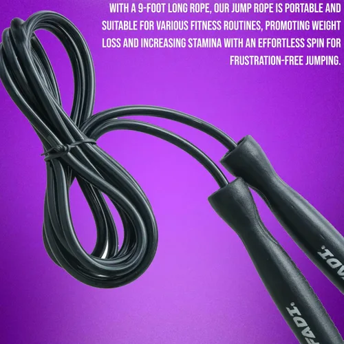 Vista 2 de Cuerda de saltar de velocidad para todas las edades, sin enredos, cable rápido, ideal para ejercicios en casa, cardio, boxeo y entrenamientos