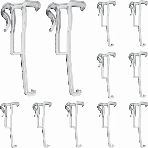 Vista 5 de Cutelec 6 clips de cenefa de 3-1/4 pulgadas, soporte oculto de plástico transparente para cenefa de ventana, cortina horizontal de imitación