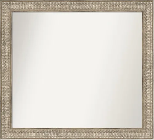Vista 174 de Amanti Art Espejo de baño plateado para sobre fregadero, 26 x 26 pulgadas, espejo cuadrado de níquel pulido, marco de madera tradicional mediano, se