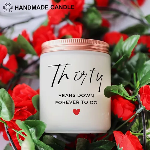 Vista 6 de Regalos de velas de aniversario de 30 años, el mejor regalo de 30 aniversario de boda, pareja, ella, él, esposa, marido, mujeres